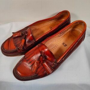 Vintage G.H. Bass Weejuns Mens 9.5 Leather Tassel Penny Loafers Preppy EUC